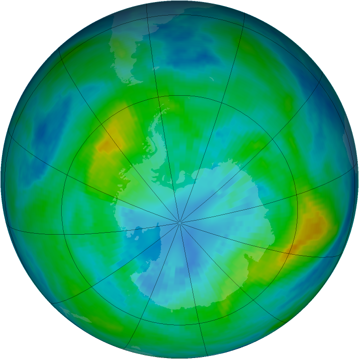 Antarctic ozone map for 02 April 1983